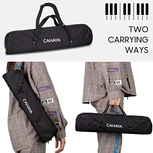 CAHAYA Melodica Instrument 32 klawisze, zatwierdzony przez FDA, styl fortepianu, przenośny, z podwójną plastikową elastyczną długą rurką, krótkimi ustnikami i torbą do przenoszenia, CY0050-1
