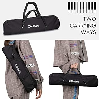 CAHAYA Melodica 32 Keys Double Tubes Mouthpiece Air Piano Keyboard Musical Instrument with Carrying Bag 32 Keys, Black, CY0050-1