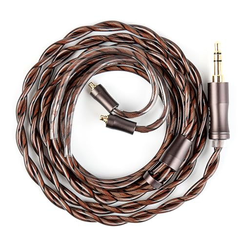 KBEAR Cadence MMCX IEMs Kabel 6N Hochreines Kupfer versilbert HiFi Kopfhörerkabel 3,5mm Stecker 120cm Ohrhörer Kabel für Sh-ure SE315, SE215, So-ny IER-M9, Fi-iO FD3 PRO FH9