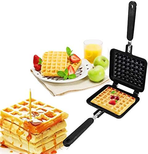 TIM Non-stick waffle iron, waffle maker pan material has no harmful substances or additives, suitable for Belgian waffle sandwich toaster, breakfast, etc. (SINGLE HEAD)