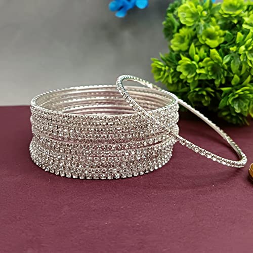 Efulgenz Rhinestone Bracelet Indian CZ Crystal Bangle Wedding Bridal Jewelry Bollywood Bangles for Women2