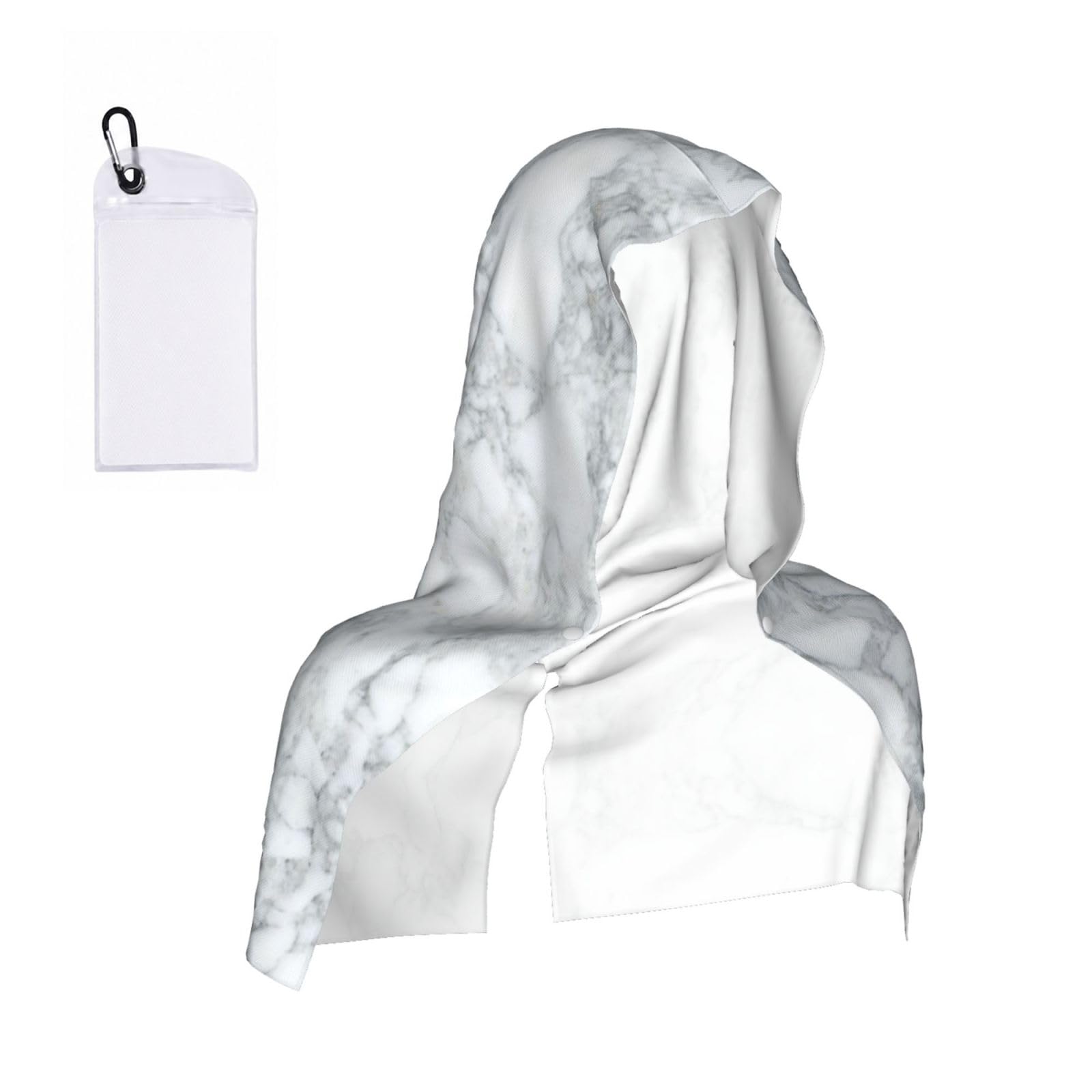 EZDLOWVBA Light Black Marble Print 2 Pack Cooling Hoodie Towels,Sports Headscarf, Neck Wrap Scarf,Breathable Cooling Towel For Neck And Face, Travel, Swimming, Training