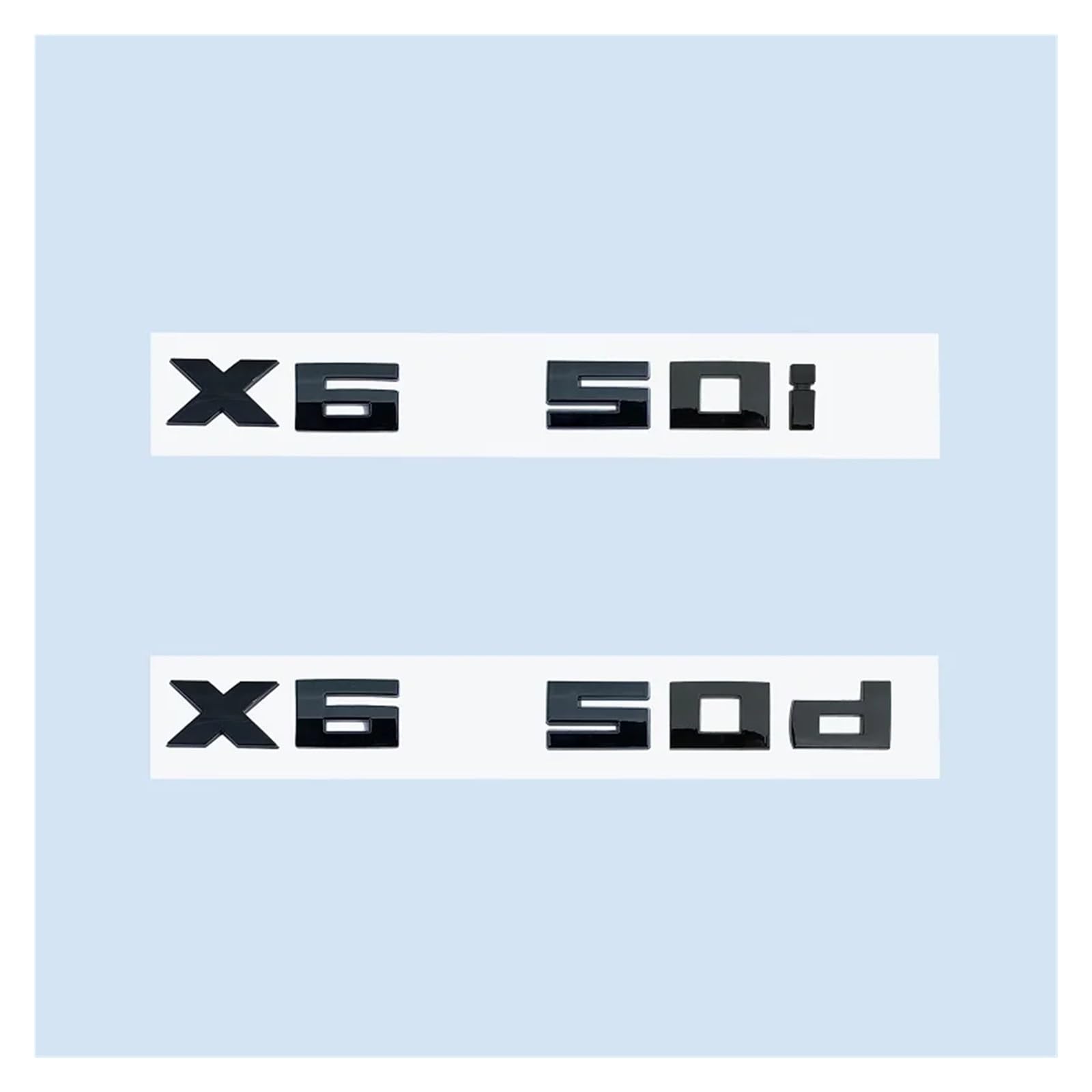 Chrom Schwarz 3D Zahlen M X6M50i X6M50d X6 M50d M50i ABS Emblem Fo X5 Serie E71 G06 Auto Stamm Abzeichen Aufkleber(Glossy Black,X6M50i)