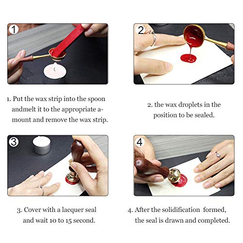 image for PH PandaHall Snowflake Wax Seal Stamp, Removable Wooden Handle Vintage