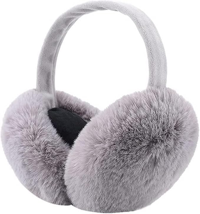 Image of Girl Winter Earmuffs Outdoor Wear Soft Faux Fur Plush Ear Warmer Minnie Design Windproof Woolen Warm Ear Muff Men & Women (Freesize)
