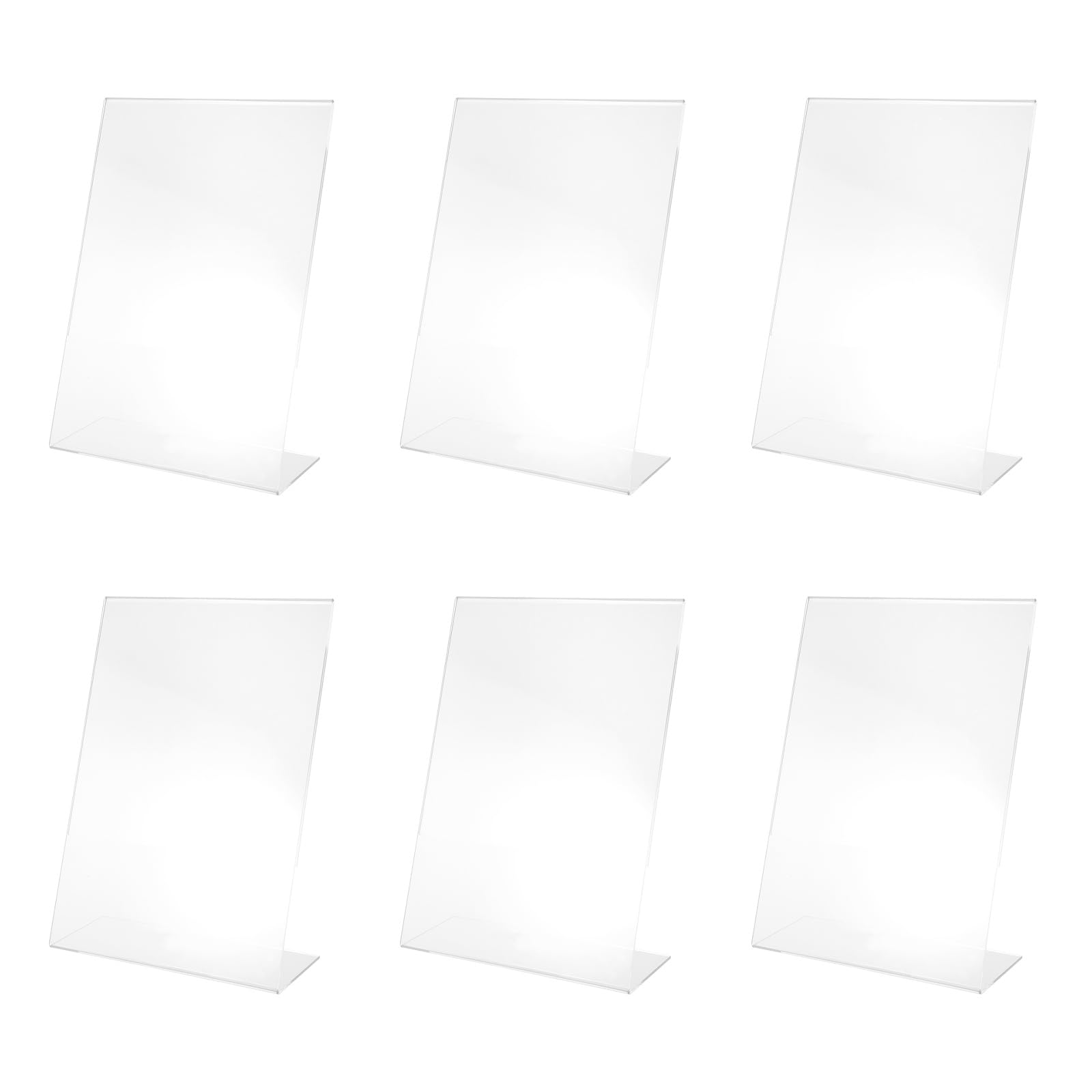 ABOOFAN 6 Stück Acryl Präsentationsständer L förmig A4 Transparent Preisschildhalter aus Acryl für Tischkarten Menüs und Preislisten