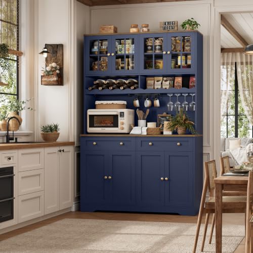 Image of HOSTACK 75 inchH Kitchen Pantry Storage Cabinet, Coffee Bar, Tall Hutch Cabinet