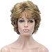 Lydell Women's Short Curly Wavy Wig Synthetic Hair Full Wig 6 inches (19 Light Strawberry Blonde)
