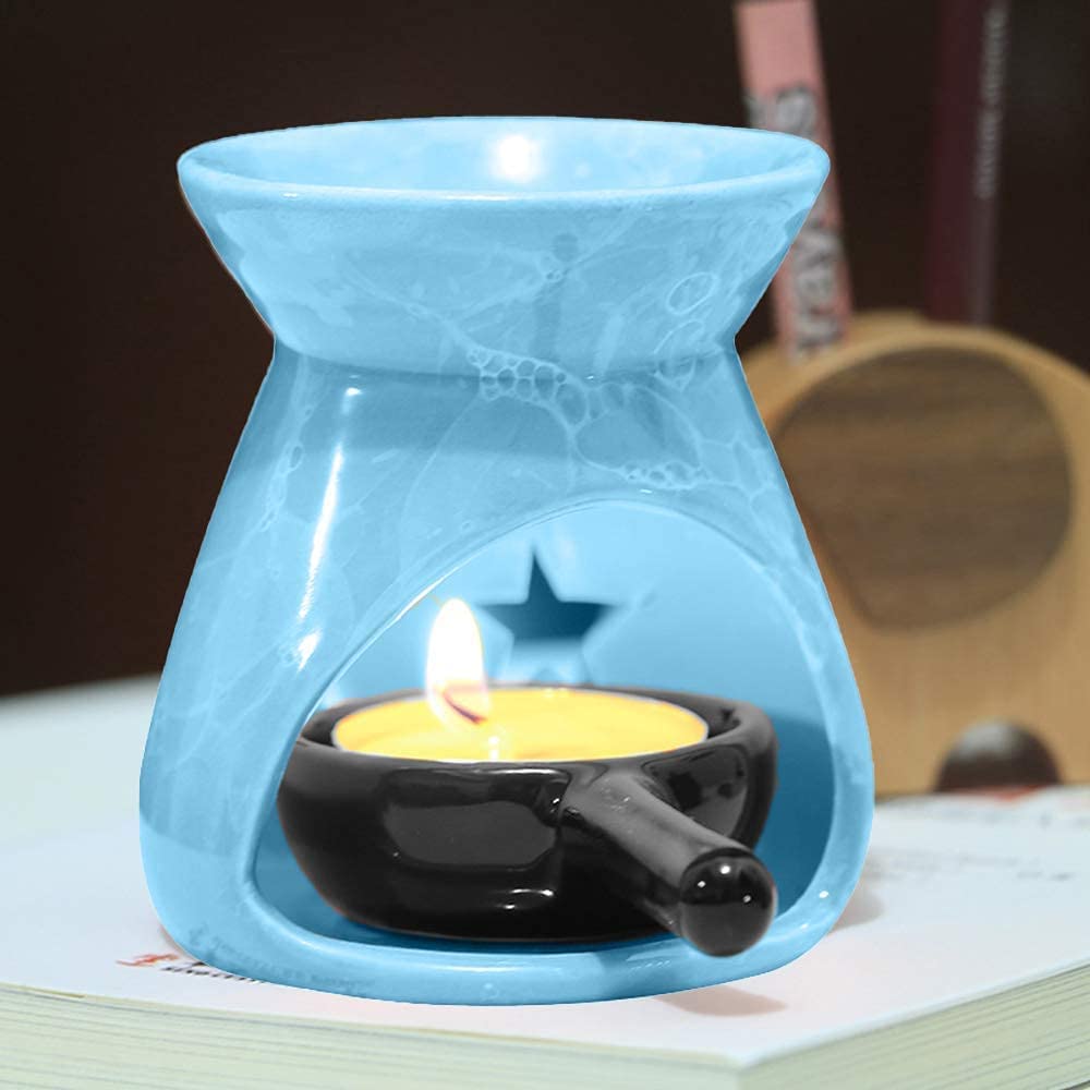 AAPIE Brûleur à Cire en céramique Brûleur à mazout Électrique Parfum Cire Fondant Chauffe Bougie Essentielle Chauffe-Cire pour Bureau À Domicile Chambre Spa Cuisine
