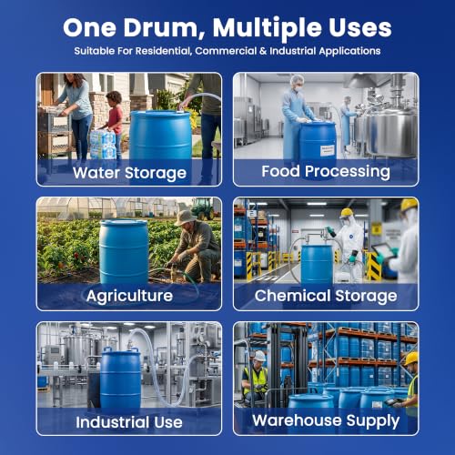 Image of 55 Gallon Water Storage Barrel, BPA Free, Emergency Water Supply - Eco Friendly - Made in USA (Yellow, 55 GALLONS Drum)