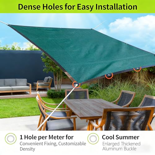 Toile ombrière pour extérieur et balcon vert protégeant du soleil - 4