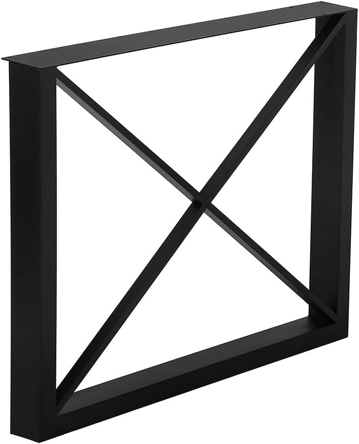 ❤ Crаzу Dеаlѕ Metal Table Legs Black Desk Legs,Cast Iron Dining Table Legs Industrial Bench Legs,Rustic Heavy Duty DIY Furniture Legs,Square Tube Coffee Table Legs 2 PCS(28” Height 35” Wide)