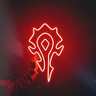 NeonSwoosh Horde Edge logo Neon for Video Game Room Home Bedroom Game Room Living Room Decoration kids Room Decor Neon Wall Art (Large, Pink)