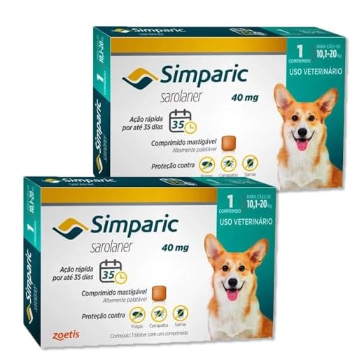 Simparic Antipulgas 10,1 A 20kg - Kit 2 Unidades