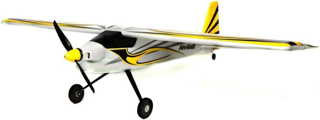 FCE Aire-Batix 1.4m Electric High-Wing Sport RC Airplane with Led Lights, White/Yellow/Black