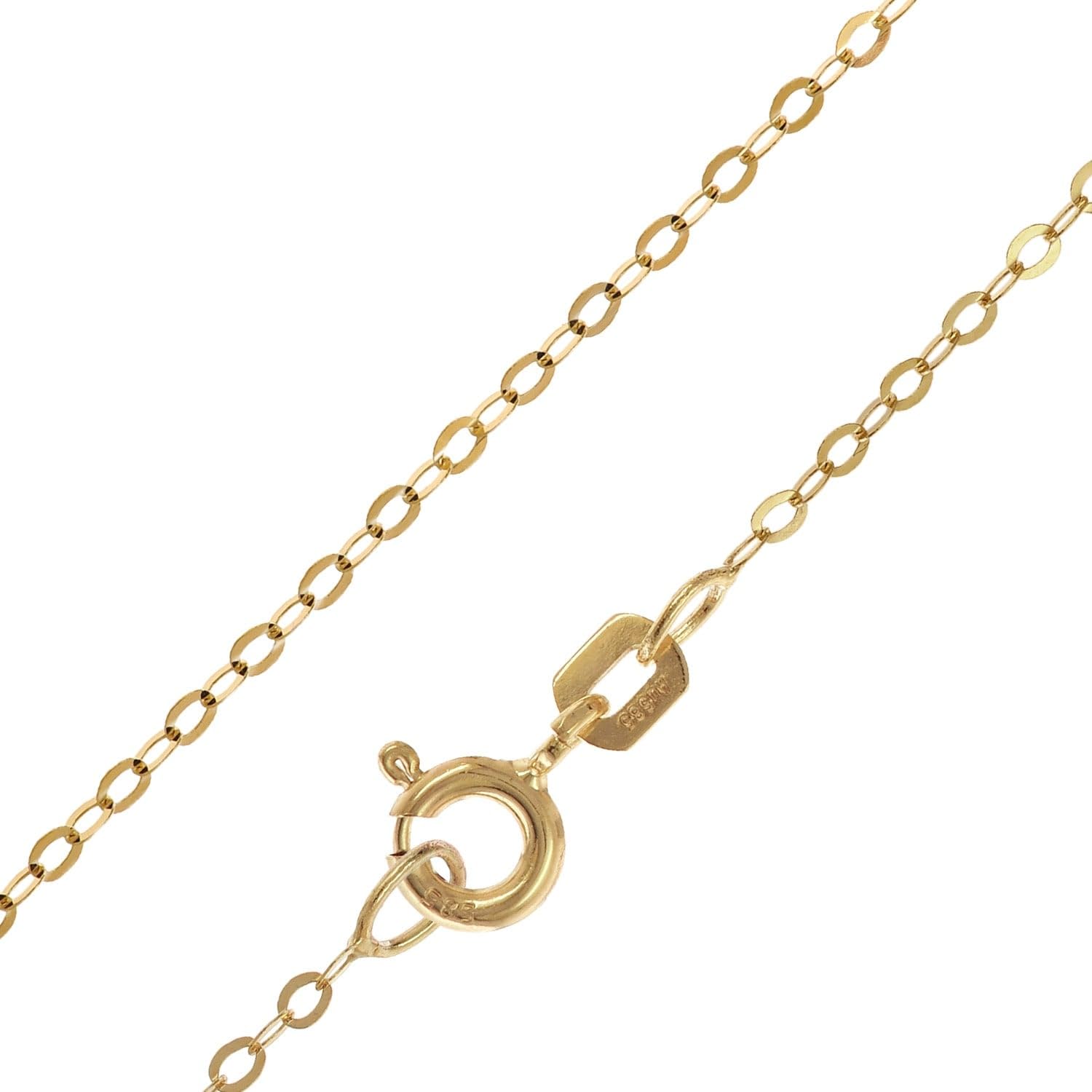 trendor Halskette 585 Gold 14K Ankerkette 4-seitig diamantiert 1,0 mm 31204