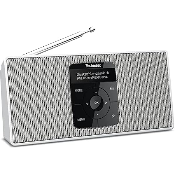 TechniSat DIGITRADIO 2 S - Radio stereo DAB portatile con batteria (DAB , FM, Bluetooth, streaming audio Bluetooth, display OLED, jack per cuffie, stereo 2 W RMS), bianco, 24.50 x 10.90 x 4.70 cm
