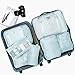 Packing Cubes 7 Pcs Travel Luggage Packing Organizers Set with Toiletry Bag (Pale blue)
