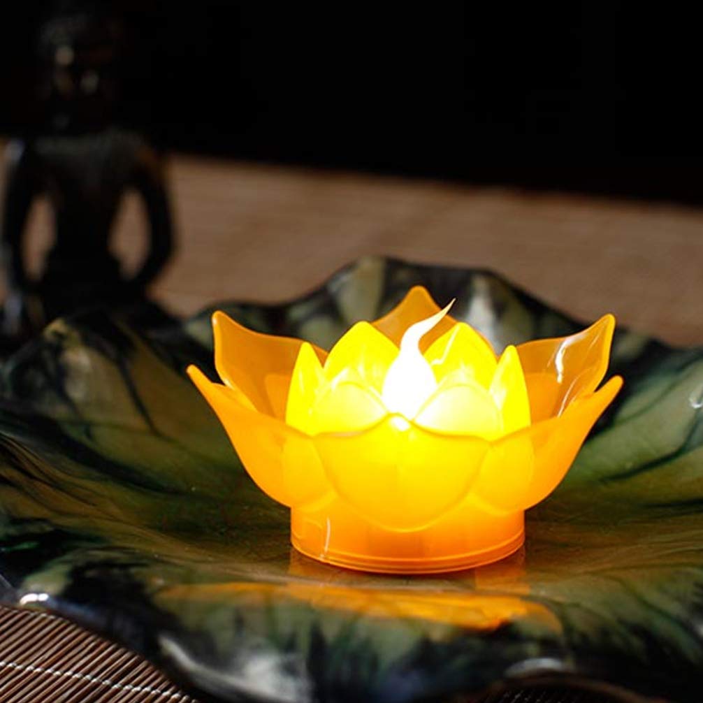 Uonlytech 2er-Set Elektronische Lotus-Kerzen – LED-Schwimmkerzen Mit Realistischer Flammen-Illusion, Perfekt Für Hochzeiten & Partys (Rot)
