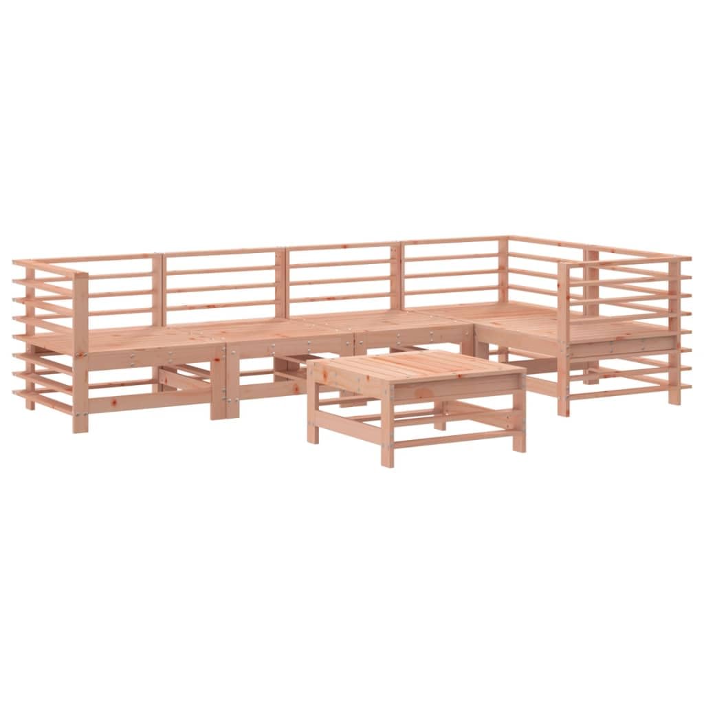 Ensemble de meubles de jardin en bois massif douglas, canapés et table basse rustique patio