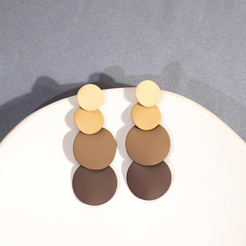 Vintage Round Disc Drop Earrings for Women Boho Geometric Circular Dangling Earrings Fashion Jewelry for Party Prom2