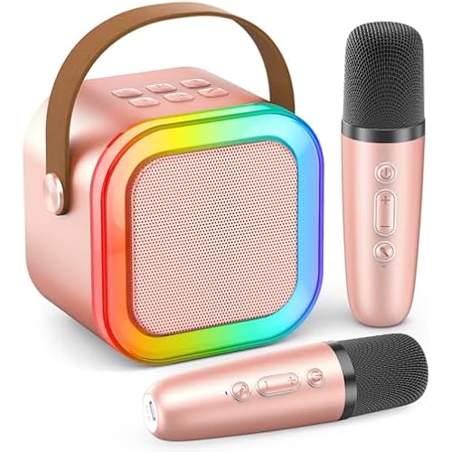 Karaoke Machine Kids Adults,Bluetooth Speaker with 2 Wireless Microphones
