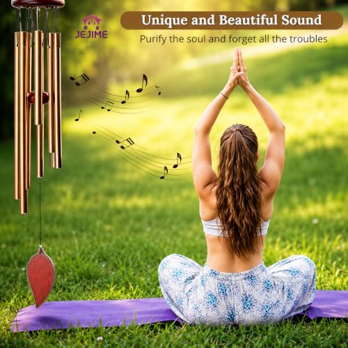 Image of Wind Chimes for Balcony Home Decor - 6 Rod Metal Pipes with Wooden Top - Melodious Sound, Positive Energy, Vastu Gift for Garden, Patio, Meditation & Pooja Room (Multicolor)