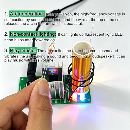 Image of ISolderStore DIY Mini Tesla Coil Kit 15W Electronic DIY Kits Mini Music Tesla Coil Plasma Speaker Soldering Practice Kit DIY Soldering Project for Soldering Skill Practice