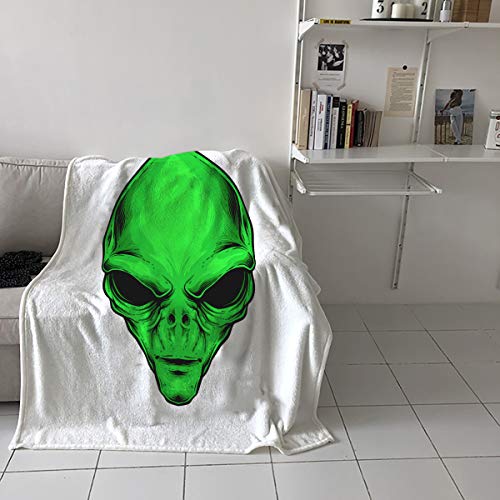 Premium Lightweight Throw For Bed Couch 59X79Inch Green Aliens Pattern Cozy Lightweight Printed All Season Bed Throw Blanket #TOP3