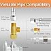 TT FLEX Brass Angle Stop Add-A-Tee Valve, 3/8 Inch Compression Inlet X 3/8 Inch Outlet, Pack of 4