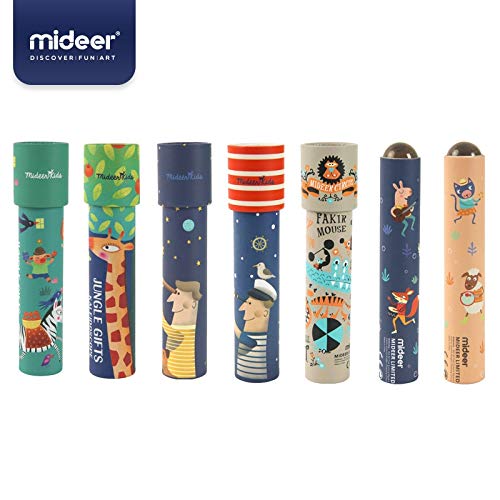 MiDeer Mi Deer Classic Kaleidoscope Polygon Prism Kindergarten Science Experiment Children Nostalgic Toy 3-Year-Old Gift (Elk Vision Kaleidoscope Md1012 Blue)