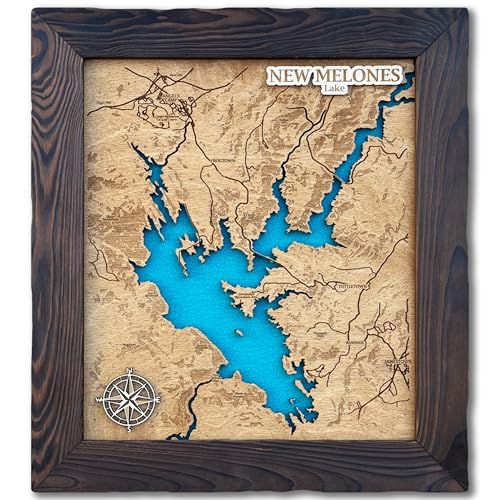 Custom Wood Map – Personalized 3D Lake Map Wall Art, Rustic Cabin & Lake House Decor,...