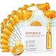 Hyaluronsäure und Vitamin C Feuchtigkeitsspendende Tuchmasken für sensible Haut, Gesichtsmaske Für strahlende Haut und einen Glow-Effekt, reduziert Fältchen, polstert auf,100% mehr Feuchtigkeit
