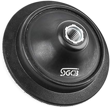 SGCB 5” RO Rotary Flexible Backing Plate, Hoop-and-Loop Face 5/8” Thread PU Soft Backing Pad Used On Rotary Polisher Sander for Sanding Polishing Buffing Finishing