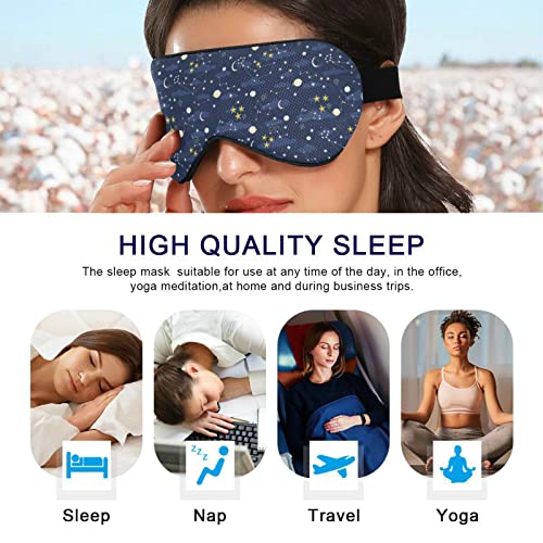 Ellitarr Eye Mask For Sleeping Blindfold Light Blocking Sleep Mask For Men Women Sleep Masks Soft And Comfortable Eye Cover For Travel Eye Shades Adjustable Strap Galaxy Navy #TOP5