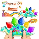 UIIOPJIOM 2PC Dinosaur Color Sorting Sensory Toys for Toddler, Montessori Toy Learning Activities Quiet Calm Down Fidgets for Classroom Valentine for 3 4 5 Year Old Boy Easter Basket Stuffer Gift