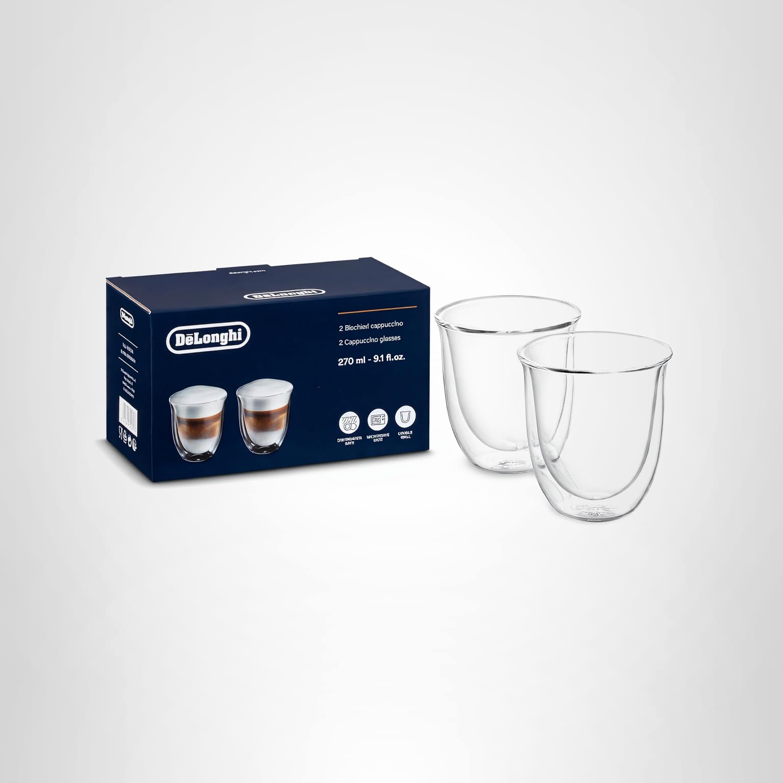 Amazon.com: De'Longhi 5513214601 Cappuccino Glasses, 270