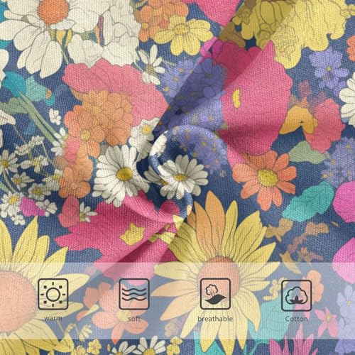 Wusikd Colorful Daisies Girls' Underwear Cotton Sunflowers Girls Briefs Soft Toddler Underwear 2T3