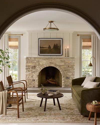 Loloi Magnolia Home by Joanna Gaines Pace Collection PAC-02 Natural/Gold 7'-10" x 10' Area Rug