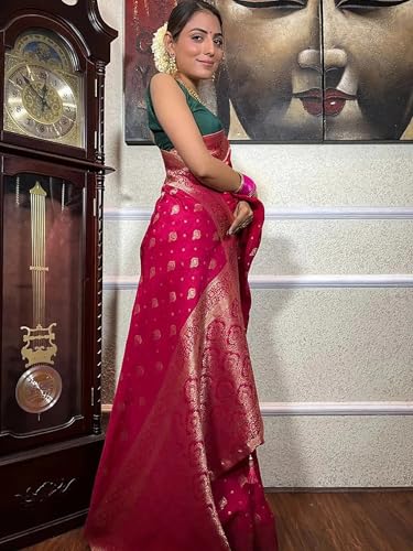Image of Yashika Women's Art Silk Saree with Blouse Piece for Traditional Ethnic Wear Sari
