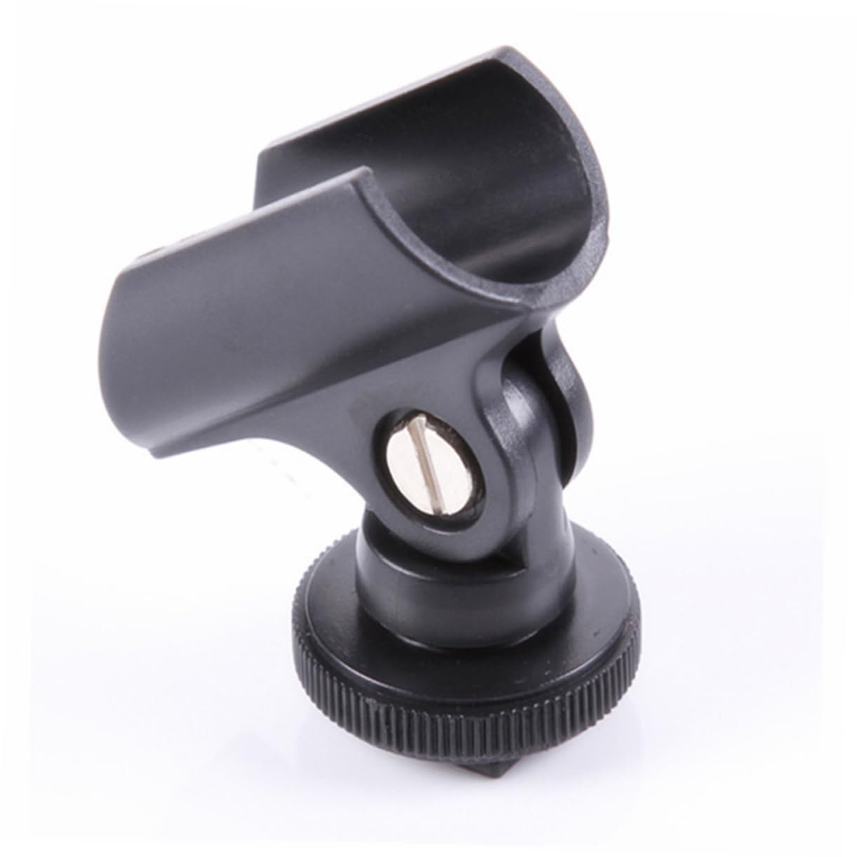 BESPORTBLE 5pcs Mic Clip with Hot Shoe Adapter for DSLR Cameras Durable Plastic Microphone Holder for Interviewing Flexible Angle Black