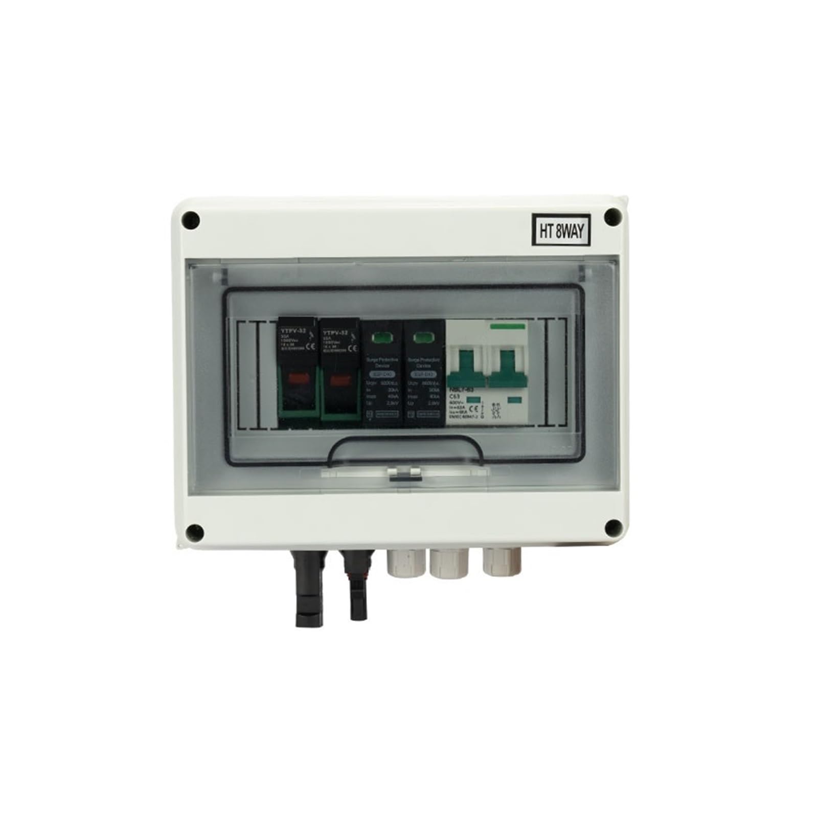 RWRAPS Scatola combinatrice DC Impermeabile for Esterni 1 Stringa 1 Ingresso 1 Uscita 600 V IP65 PV Protezione Contro Le sovratensioni solari