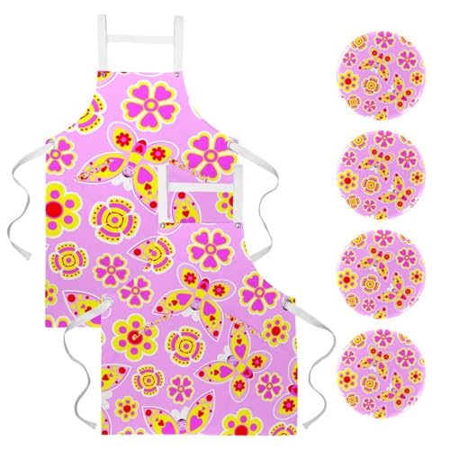 Lot de 2 tabliers de cuisine de serveuse multicolores