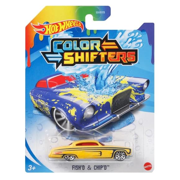 Image of Hot Wheels Fish'D & Chip'D Color Shifters Car 3+ Years Age,Yellow
