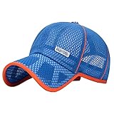 Happy Cherry Unisex Kinder Baseball Cap Mesh UV Schutz Basecap Sport Jungen Mädchen Mütze Kappe Einstellbar Hat Kids Sonnenhut Outdoor Wandern Blau