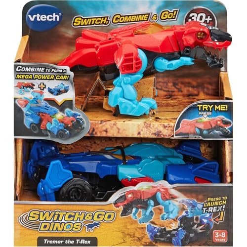 Vtech Combo T-Rex - Jouet Puissant 2 en 1 avec Mode Dinosaure et véhicule - pour Enfants de 3 à 8 Ans