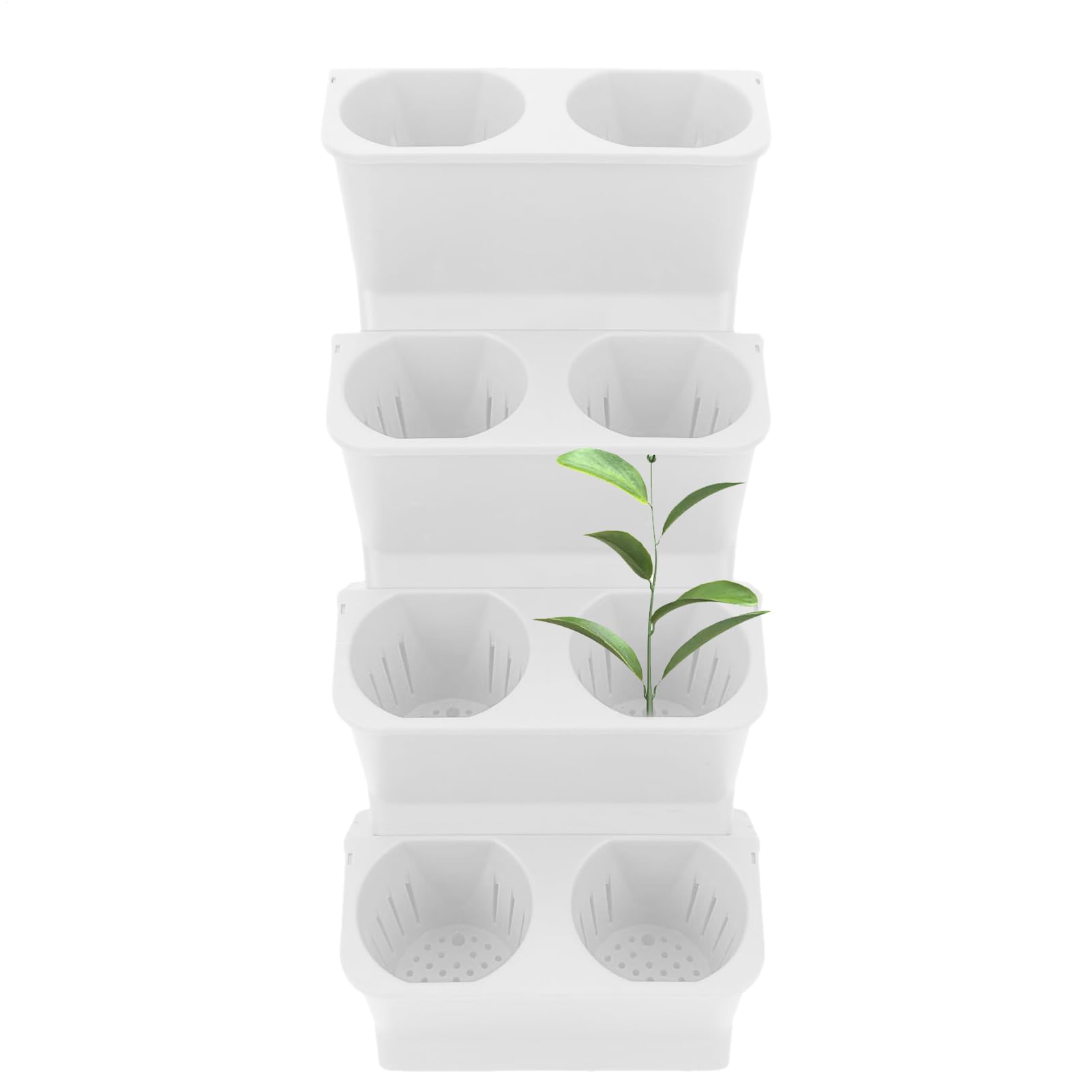 Pots d'arrosage empilables et conteneurs de fleurs durables double couche