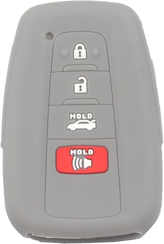 Miniatura 9 de 2 fundas de silicona de goma negra con 4 botones para llavero inteligente sin llave compatible con Toyota Highlander Rav4 2019 2020 2021