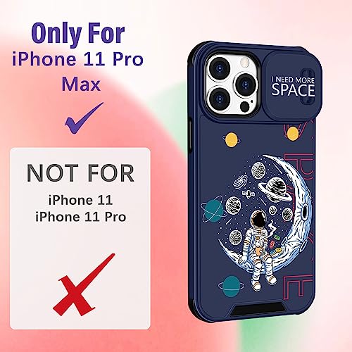 Image of Funermei (2in1 for iPhone 11 Pro Max Cases for Women Cute Girls Phone Cover Astronaut Fun Funny for Teen Boys Cartoon Space NASA Design with Camera Cover Funda for Apple for iPhone 11 Pro Max Case