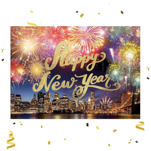 ETUCYNG Banner Feliz Año Nuevo - Panel Fiesta 208x150 cm | Decoraciones de Año Nuevo Banner Festive,Para Interior Exterior Casa Oficina Escuela